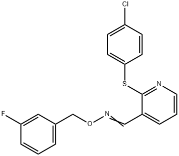 2-[(4-CHLOROPHENYL)SULFANYL]NICOTINALDEHYDE O-(3-FLUOROBENZYL)OXIME Struktur