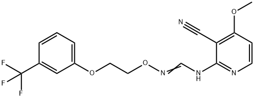 N-(3-CYANO-4-METHOXY-2-PYRIDINYL)-N'-(2-[3-(TRIFLUOROMETHYL)PHENOXY]ETHOXY)IMINOFORMAMIDE Struktur