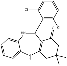 2,10-DIAZA-9-(2,6-DICHLOROPHENYL)-5,5-DIMETHYLTRICYCLO[9.4.0.0(3,8)]PENTADECA-1(11),3(8),12,14-TETRAEN-7-ONE Struktur