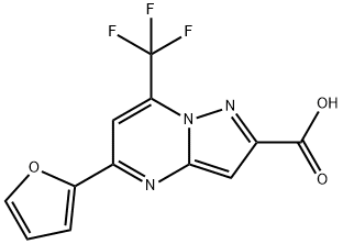 5-FURAN-2-YL-7-TRIFLUOROMETHYL-PYRAZOLO[1,5-A]PYRIMIDINE-2-CARBOXYLIC ACID Struktur