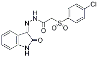 N-(AZA(2-OXOINDOLIN-3-YLIDENE)METHYL)-2-((4-CHLOROPHENYL)SULFONYL)ETHANAMIDE Struktur