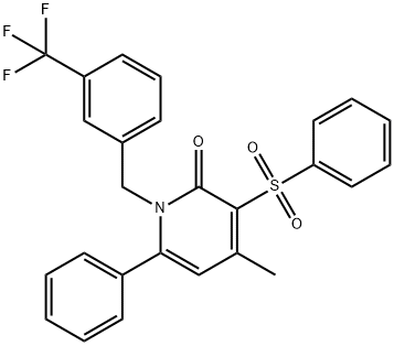 4-METHYL-6-PHENYL-3-(PHENYLSULFONYL)-1-[3-(TRIFLUOROMETHYL)BENZYL]-2(1H)-PYRIDINONE Struktur