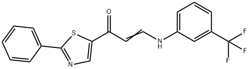 1-(2-PHENYL-1,3-THIAZOL-5-YL)-3-[3-(TRIFLUOROMETHYL)ANILINO]-2-PROPEN-1-ONE Struktur