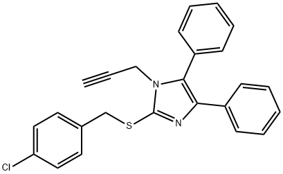 2-[(4-CHLOROBENZYL)SULFANYL]-4,5-DIPHENYL-1-(2-PROPYNYL)-1H-IMIDAZOLE Struktur