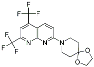 7-(1,4-DIOXA-8-AZASPIRO[4.5]DEC-8-YL)-2,4-BIS(TRIFLUOROMETHYL)[1,8]NAPHTHYRIDINE Struktur