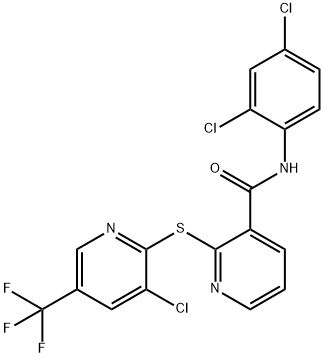 2-([3-CHLORO-5-(TRIFLUOROMETHYL)-2-PYRIDINYL]SULFANYL)-N-(2,4-DICHLOROPHENYL)NICOTINAMIDE Struktur