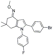 (2-(4-BROMOPHENYL)-1-(4-FLUOROPHENYL)-6,6-DIMETHYL(5,6,7-TRIHYDROINDOL-4-YLIDENE))METHYLOXIME Struktur