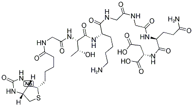 BIOTINYL-GLY-THR-LYS-GLY-GLY-GLN-ASP-OH Struktur