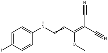 2-[3-(4-IODOANILINO)-1-METHOXY-2-PROPENYLIDENE]MALONONITRILE Struktur