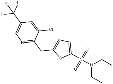 5-([3-CHLORO-5-(TRIFLUOROMETHYL)-2-PYRIDINYL]METHYL)-N,N-DIETHYL-2-THIOPHENESULFONAMIDE Struktur