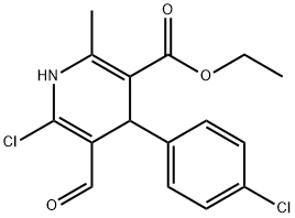 ETHYL 6-CHLORO-4-(4-CHLOROPHENYL)-5-FORMYL-2-METHYL-1,4-DIHYDRO-3-PYRIDINECARBOXYLATE Struktur