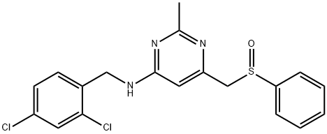 N-(2,4-DICHLOROBENZYL)-2-METHYL-6-[(PHENYLSULFINYL)METHYL]-4-PYRIMIDINAMINE Struktur