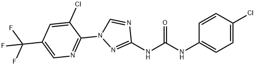 N-(4-CHLOROPHENYL)-N'-(1-[3-CHLORO-5-(TRIFLUOROMETHYL)-2-PYRIDINYL]-1H-1,2,4-TRIAZOL-3-YL)UREA Struktur