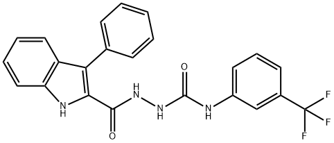 2-[(3-PHENYL-1H-INDOL-2-YL)CARBONYL]-N-[3-(TRIFLUOROMETHYL)PHENYL]-1-HYDRAZINECARBOXAMIDE Struktur