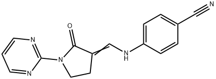 4-(([2-OXO-1-(2-PYRIMIDINYL)-3-PYRROLIDINYLIDENE]METHYL)AMINO)BENZENECARBONITRILE Struktur