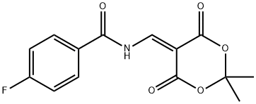 N-[(2,2-DIMETHYL-4,6-DIOXO-1,3-DIOXAN-5-YLIDEN)METHYL]-4-FLUOROBENZENECARBOXAMIDE Struktur