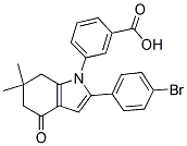 3-(2-(4-BROMOPHENYL)-6,6-DIMETHYL-4-OXO-5,6,7-TRIHYDROINDOLYL)BENZOIC ACID Struktur