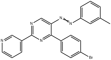 4-(4-BROMOPHENYL)-5-[2-(3-METHYLPHENYL)DIAZENYL]-2-(3-PYRIDINYL)PYRIMIDINE Struktur