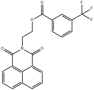 2-[1,3-DIOXO-1H-BENZO[DE]ISOQUINOLIN-2(3H)-YL]ETHYL 3-(TRIFLUOROMETHYL)BENZENECARBOXYLATE Struktur