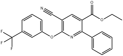 ETHYL 5-CYANO-2-PHENYL-6-[3-(TRIFLUOROMETHYL)PHENOXY]NICOTINATE Struktur