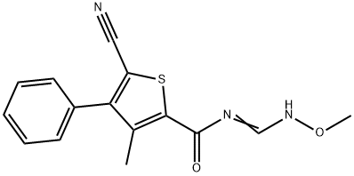 5-CYANO-N-[(METHOXYIMINO)METHYL]-3-METHYL-4-PHENYL-2-THIOPHENECARBOXAMIDE Struktur