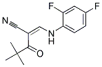 3-((2,4-DIFLUOROPHENYL)AMINO)-2-(2,2-DIMETHYLPROPANOYL)PROP-2-ENENITRILE Struktur