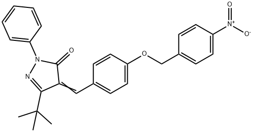 3-(TERT-BUTYL)-4-((4-((4-NITROPHENYL)METHOXY)PHENYL)METHYLENE)-1-PHENYL-2-PYRAZOLIN-5-ONE Struktur