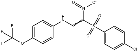 1-((4-CHLOROPHENYL)SULFONYL)-1-NITRO-2-((4-(TRIFLUOROMETHOXY)PHENYL)AMINO)ETHENE Struktur