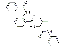 N-(3-METHYL-1-OXO-1-(PHENYLAMINO)BUTAN-2-YL)-2-(4-METHYLBENZAMIDO)BENZAMIDE Struktur