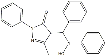 4-[(HYDROXYANILINO)(PHENYL)METHYL]-5-METHYL-2-PHENYL-2,4-DIHYDRO-3H-PYRAZOL-3-ONE Struktur