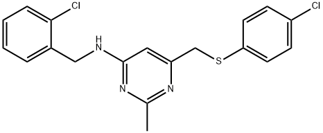 N-(2-CHLOROBENZYL)-6-([(4-CHLOROPHENYL)SULFANYL]METHYL)-2-METHYL-4-PYRIMIDINAMINE Struktur