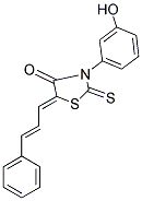 (5Z)-3-(3-HYDROXYPHENYL)-5-[(2E)-3-PHENYLPROP-2-ENYLIDENE]-2-THIOXO-1,3-THIAZOLIDIN-4-ONE Struktur