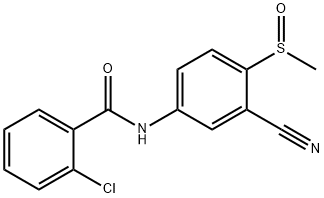 2-CHLORO-N-[3-CYANO-4-(METHYLSULFINYL)PHENYL]BENZENECARBOXAMIDE Struktur