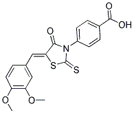 4-[(5Z)-5-(3,4-DIMETHOXYBENZYLIDENE)-4-OXO-2-THIOXO-1,3-THIAZOLIDIN-3-YL]BENZOIC ACID Struktur