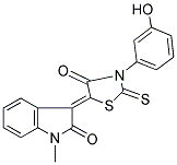 (3Z)-3-[3-(3-HYDROXYPHENYL)-4-OXO-2-THIOXO-1,3-THIAZOLIDIN-5-YLIDENE]-1-METHYL-1,3-DIHYDRO-2H-INDOL-2-ONE Struktur