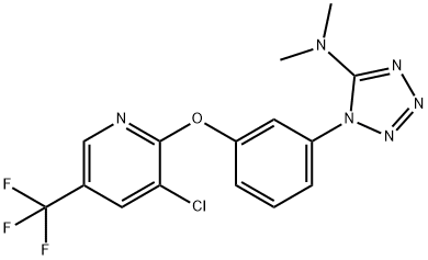 1-(3-([3-CHLORO-5-(TRIFLUOROMETHYL)-2-PYRIDINYL]OXY)PHENYL)-N,N-DIMETHYL-1H-1,2,3,4-TETRAAZOL-5-AMINE Struktur