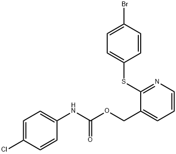 (2-[(4-BROMOPHENYL)SULFANYL]-3-PYRIDINYL)METHYL N-(4-CHLOROPHENYL)CARBAMATE Struktur