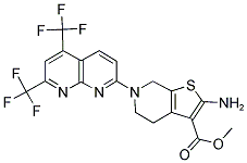 METHYL 2-AMINO-6-[5,7-BIS(TRIFLUOROMETHYL)[1,8]NAPHTHYRIDIN-2-YL]-4,5,6,7-TETRAHYDROTHIENO[2,3-C]PYRIDINE-3-CARBOXYLATE Struktur