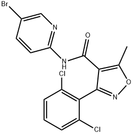 (3-(2,6-DICHLOROPHENYL)-5-METHYLISOXAZOL-4-YL)-N-(5-BROMO(2-PYRIDYL))FORMAMIDE Struktur