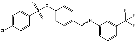 4-(([3-(TRIFLUOROMETHYL)PHENYL]IMINO)METHYL)PHENYL 4-CHLOROBENZENESULFONATE Struktur