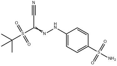 4-(2-[(TERT-BUTYLSULFONYL)(CYANO)METHYLENE]HYDRAZINO)BENZENESULFONAMIDE Struktur