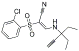 3-((1,1-DIETHYLPROP-2-YNYL)AMINO)-2-((2-CHLOROPHENYL)SULFONYL)PROP-2-ENENITRILE Struktur