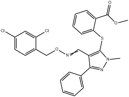 METHYL 2-([4-(([(2,4-DICHLOROBENZYL)OXY]IMINO)METHYL)-1-METHYL-3-PHENYL-1H-PYRAZOL-5-YL]SULFANYL)BENZENECARBOXYLATE Struktur