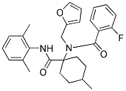 N-(1-(2,6-DIMETHYLPHENYLCARBAMOYL)-4-METHYLCYCLOHEXYL)-2-FLUORO-N-(FURAN-2-YLMETHYL)BENZAMIDE Struktur