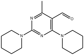 4-METHYL-2,6-DIPIPERIDIN-1-YLPYRIMIDINE-5-CARBALDEHYDE Struktur