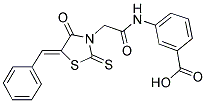 3-(([(5Z)-5-BENZYLIDENE-4-OXO-2-THIOXO-1,3-THIAZOLIDIN-3-YL]ACETYL)AMINO)BENZOIC ACID Struktur