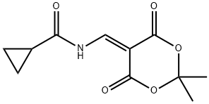 N-[(2,2-DIMETHYL-4,6-DIOXO-1,3-DIOXAN-5-YLIDEN)METHYL]CYCLOPROPANECARBOXAMIDE Struktur