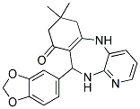 2,10,12-TRIAZA-9-BENZO[D]1,3-DIOXOLAN-5-YL-5,5-DIMETHYLTRICYCLO[9.4.0.0(3,8)]PENTADECA-1(15),3(8),11(12),13-TETRAEN-7-ONE Struktur