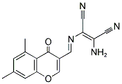 2-AMINO-1-(1-AZA-2-(5,7-DIMETHYL-4-OXO(4H-CHROMEN-3-YL))VINYL)ETHENE-1,2-DICARBONITRILE Struktur