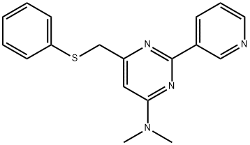 N,N-DIMETHYL-6-[(PHENYLSULFANYL)METHYL]-2-(3-PYRIDINYL)-4-PYRIMIDINAMINE Struktur